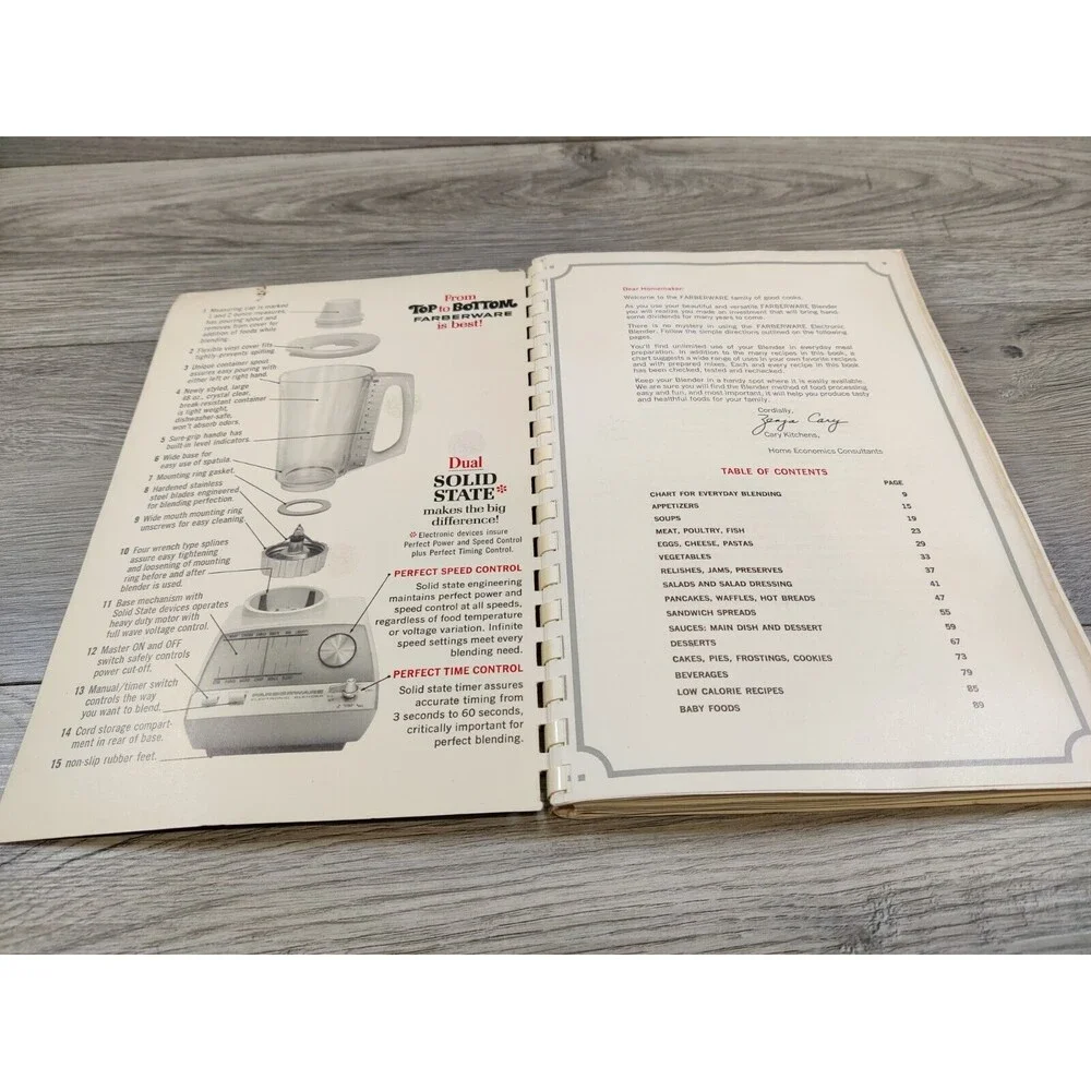 Vintage Farberware Electronic Blender #284 Manual Recipe Book-Cookbook